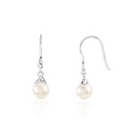 Boucles d'oreilles argent 925 pendants perles de culture de Chine - vue 1