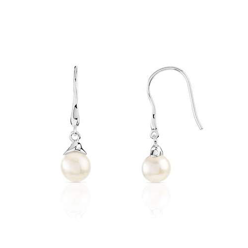 Boucles d'oreilles argent 925 pendants perles de culture de Chine