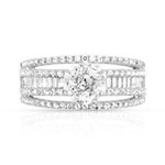 Bague argent 925 fleur zirconias - vue 3
