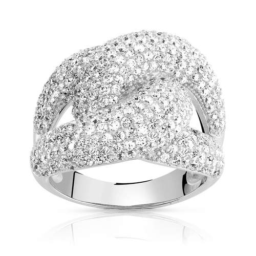 925 silver ring with zirconia knot