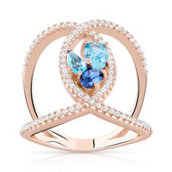 Bague argent 925 rosé zirconia