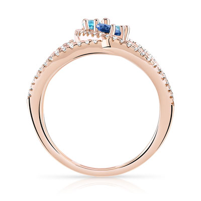 Bague argent 925 rosé zirconia - vue V2