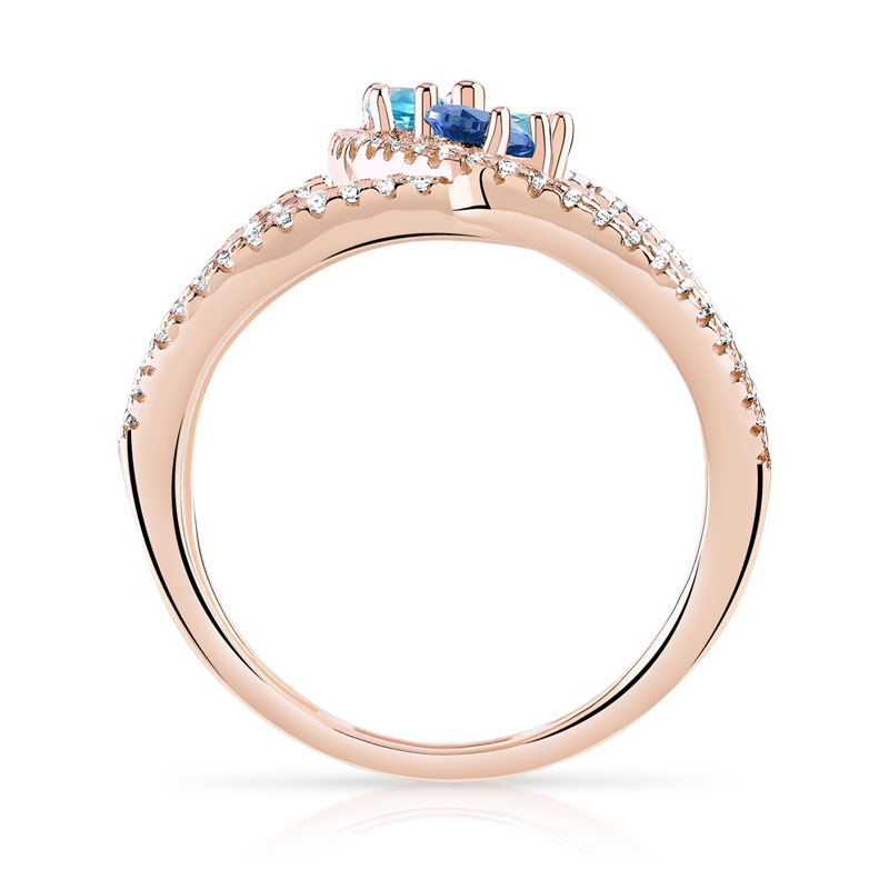 Bague argent 925 rosé zirconia - vue V2