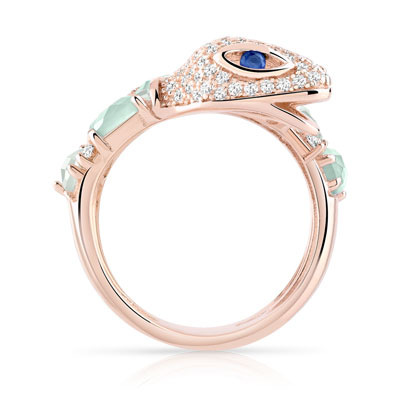 Bague argent 925 rosé zirconia - vue V2