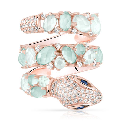 Bague argent 925 rosé zirconia - vue V3