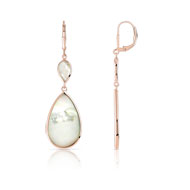 Boucles d'oreilles argent 925 rosé nacre