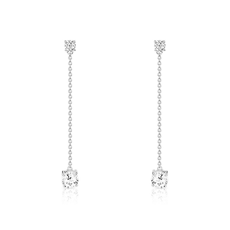 Boucles d'oreilles argent 925 zirconia - vue VD2