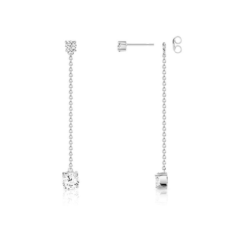 Boucles d'oreilles argent 925 zirconia - vue VD3