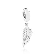 Charm's feuille argent 925 zirconia