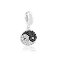 Charm's yin-yang argent 925 zirconia