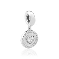Charm's argent 925 zirconia médaille 'famille love forever'