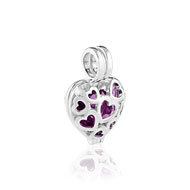 Charm's argent 925 pierre imitation coeur