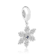 Charm's argent 925 zirconia motif flocon de neige