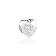 Charm's argent 925 motif coeur zirconia