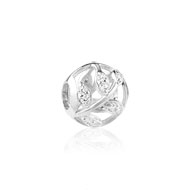 Charm's argent 925 motif feuillage zirconia
