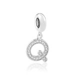 Charm's argent zirconia alphabet lettre Q - vue 1
