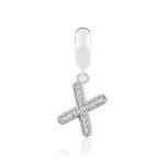 Charm's argent zirconia alphabet lettre X - vue D1