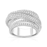 Bague argent 925 entrelacée zirconias - vue 1
