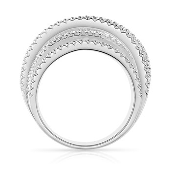925 silver ring interlaced with zirconias