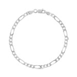 Bracelet argent 925 maille cheval alternée triple 18 cm - vue 1