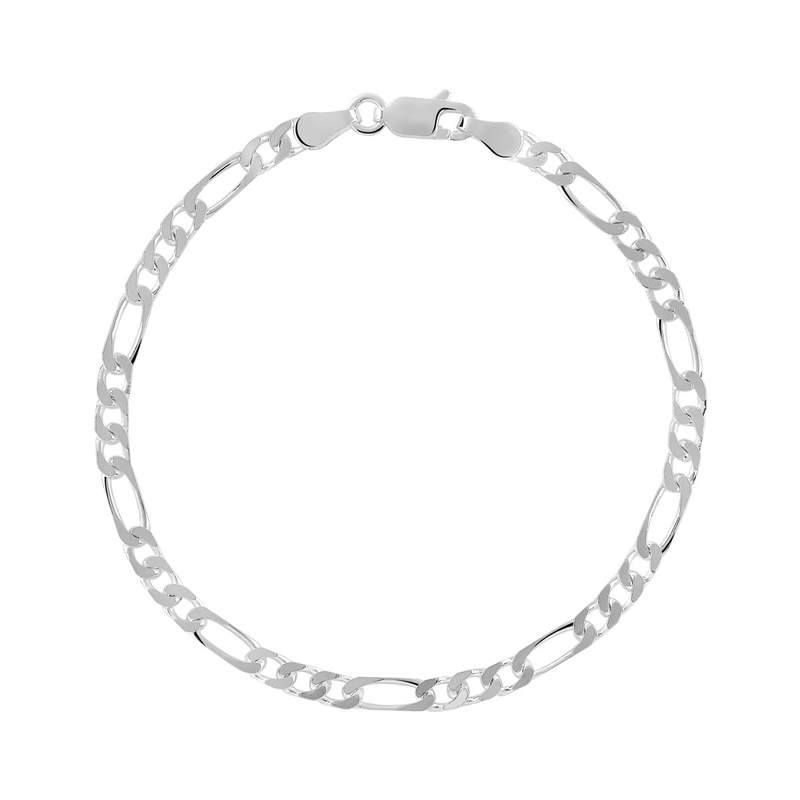 Bracelet argent 925 maille cheval alternée triple 18 cm - vue 1