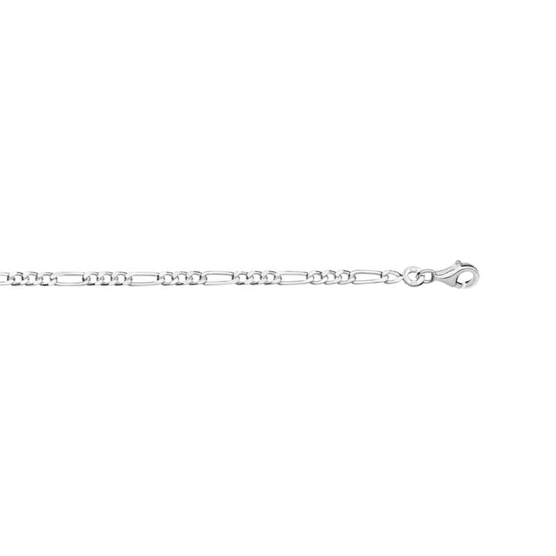 Chaine argent 925 maille cheval alternée triple 50 cm - vue D1