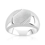 Chevalière argent 925 mate - vue 1