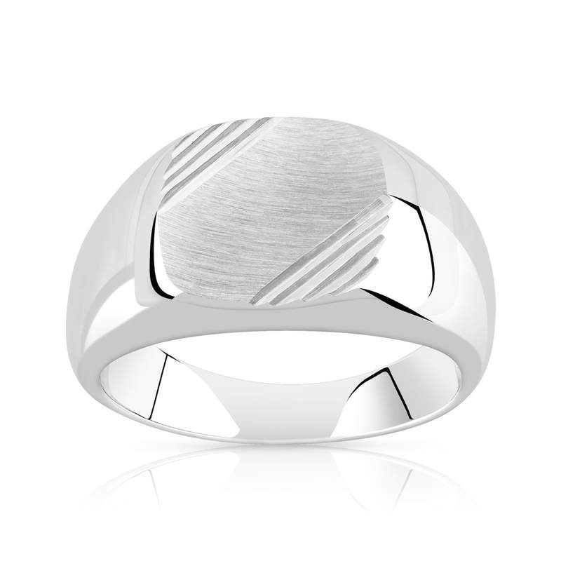 Chevalière argent 925 mate - vue 1