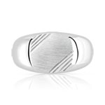 Chevalière argent 925 mate - vue 3