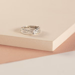 Bague argent 925 croisée zirconias - vue D3