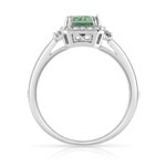 Bague argent 925 rectangulaire quartz imitation et zirconias - vue 2