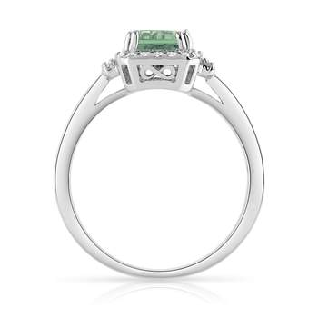 925 silver rectangular ring imitation quartz and zirconias