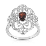 Bague argent 925 grenat zirconia