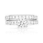 Duo alliance demi-tour solitaire argent 925 zirconias - vue 3