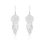 Boucles d'oreilles argent 925 pendants attrape-rêve - vue D1