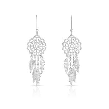 Boucles d'oreilles argent 925 pendants attrape-rêve