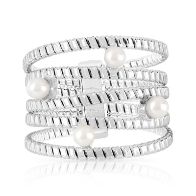 Bague argent 925 perle de culture - vue V3