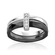 Bague argent 925 céramique zirconia