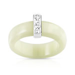 Bague argent 925 résine zirconia - vue 1