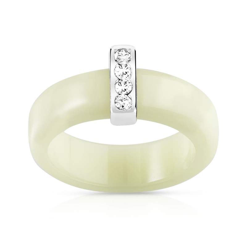Bague argent 925 résine zirconia - vue 1