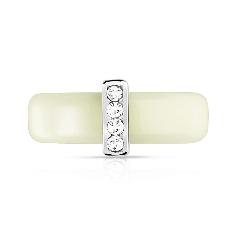 Bague argent 925 résine zirconia - vue 3