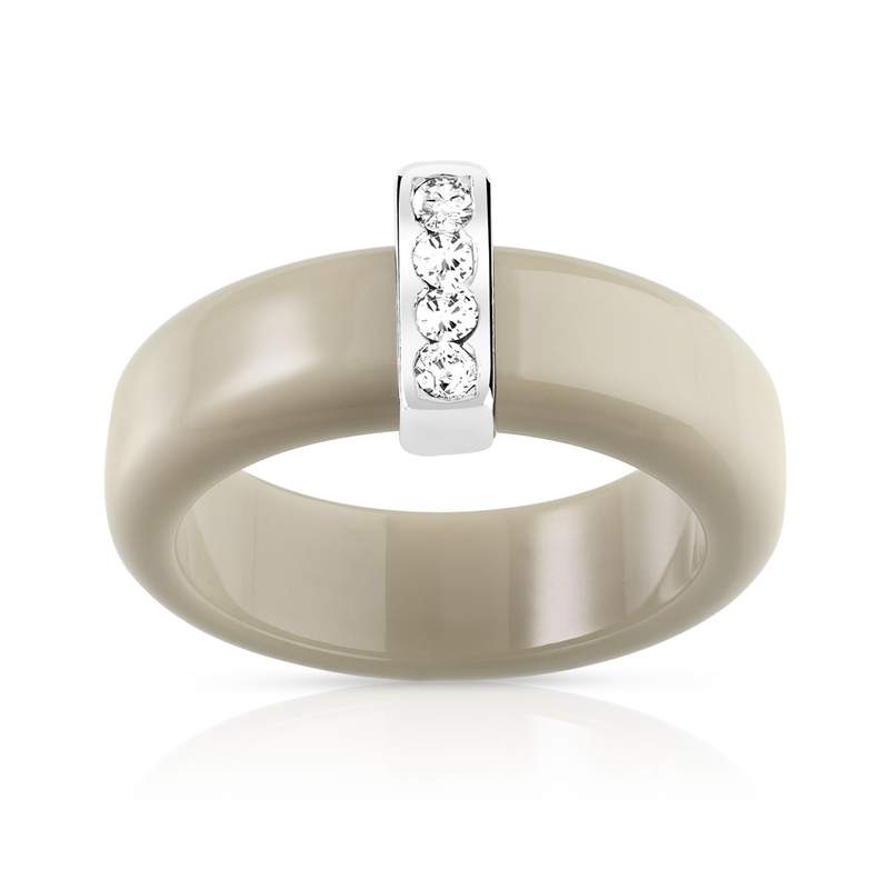 Bague argent 925 résine zirconia - vue 1