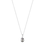 Collier argent 925 perle de culture de tahiti et zirconia