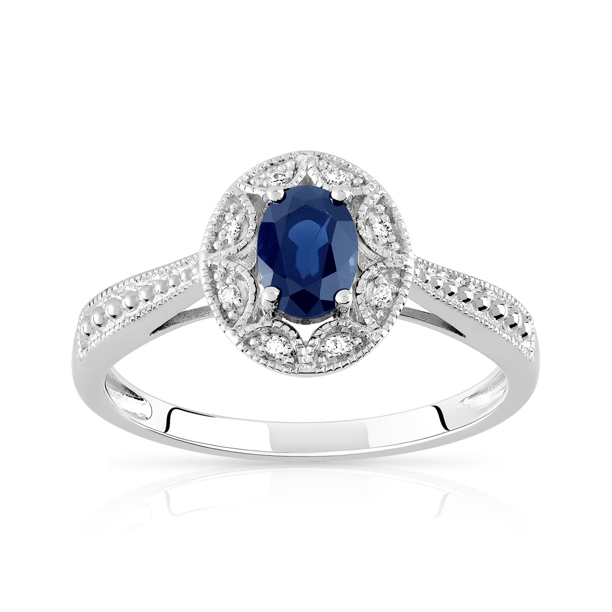  Bague argent 925  saphir diamant Femme Bague  MATY