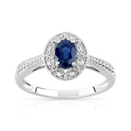 Bague argent 925 saphir diamant