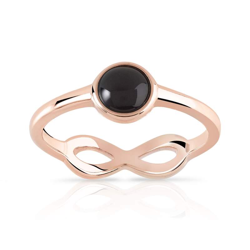 Bague argent 925 rosé ambre - vue 1
