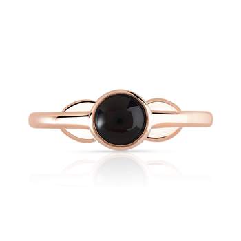 Ring van 925 roségoud met barnsteen