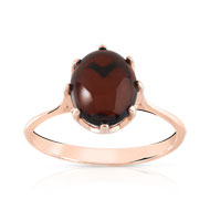 Bague argent 925 rosé ambre