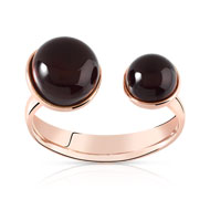 Bague argent 925 rosé ambre