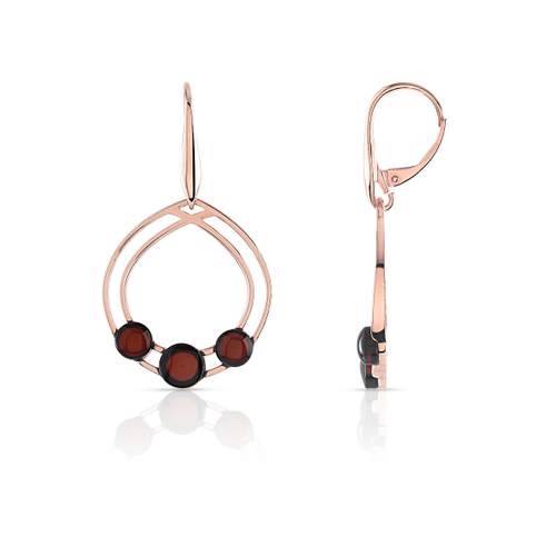 925 silver earrings with amber pendants